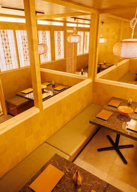 少人数でも使える半個室